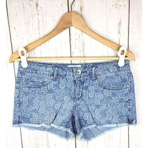 Aeropostale Printed Cut off jean shorts